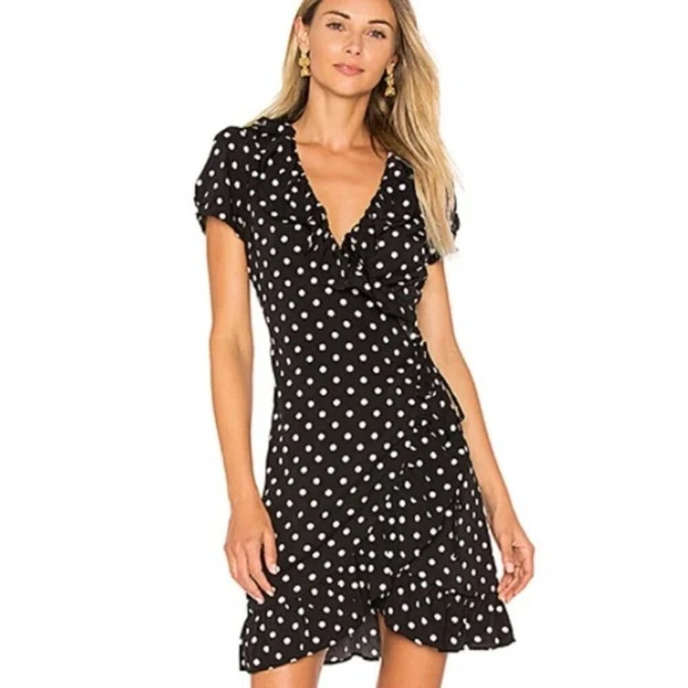 Revolve Lioness Polka Dot Wrap Dress